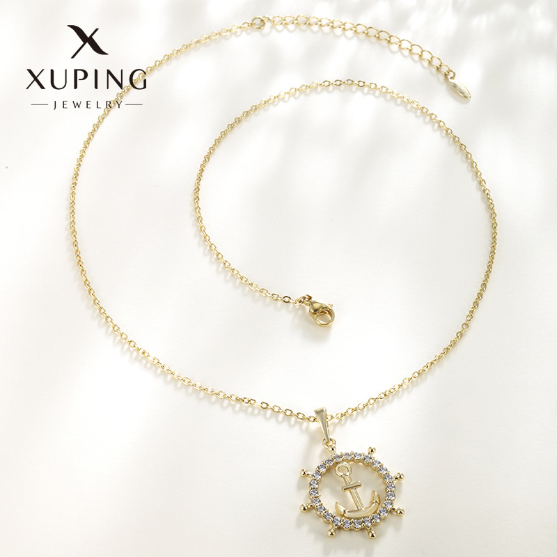 Xuping Geometry circular Fashion Ship talio Boat Anchor collar colgante europeo y americano personalidad transfronteriza Cold Wind collar mayorista femenino