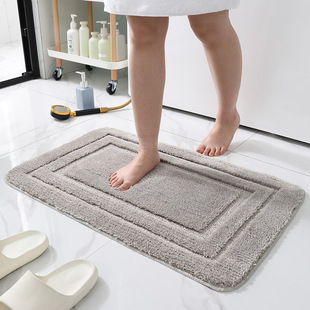Thickened Cross-border New Style Back-shaped Bathroom Floor Mat Bathroom Absorbent Anti-slip Mat Microfiber in stock Home Mat
