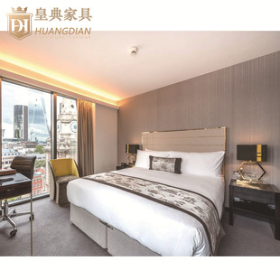 Manufacturers Custom Star Hotel Suite Furniture Executive Rooms Plate Bed Wardrobe Bedside Cabinet Furniture Tf56