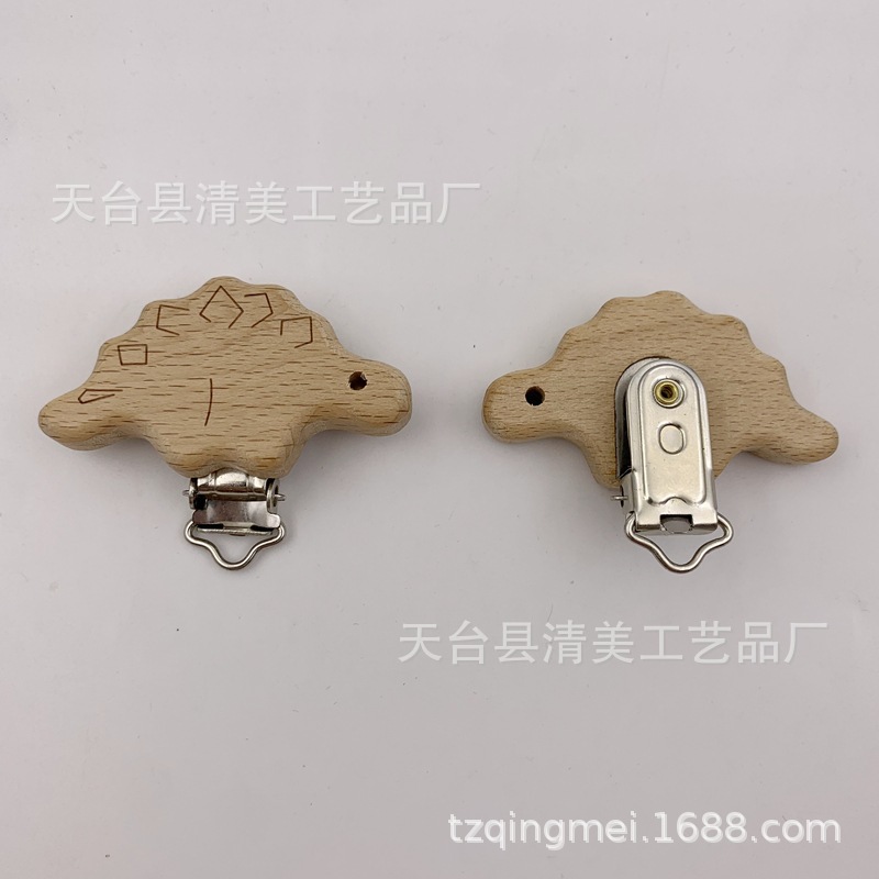 Clip de chupete de animales de dibujos animados de haya/clip de leche en polvo para calmar la cadena de chupete anti-pérdida