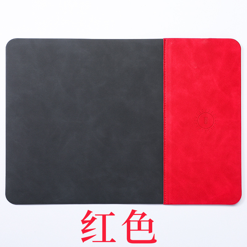 Alfombrilla de ratón con carga inalámbrica 15W, PU antideslizante, oficina comercial, personalizable