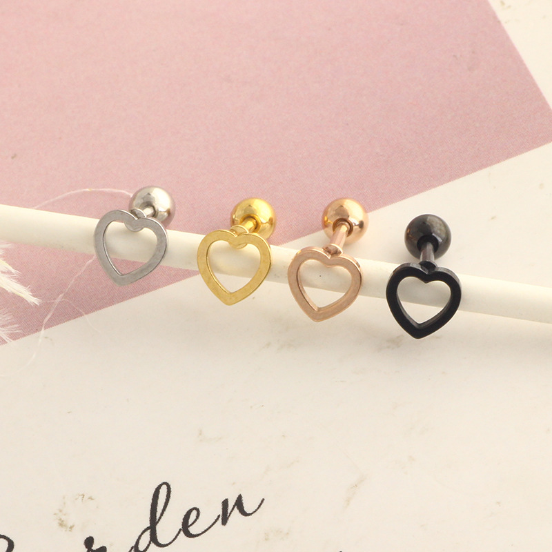 Retro Geometric Stainless Steel Metal Ear Studs 1 Piece