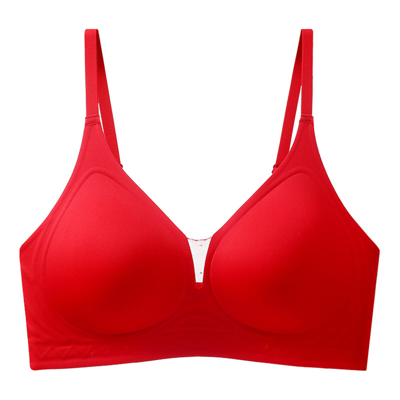 Año del dragón rojo ropa interior sin costuras empujar hacia arriba anti-flacidez pecho pequeño sujetador grande Copa fija boda año de nacimiento ropa interior para mujeres