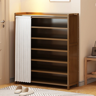 Simple dust-proof shoe rack multi-layer space-saving shoe rack home door slide curtain hallway storage locker