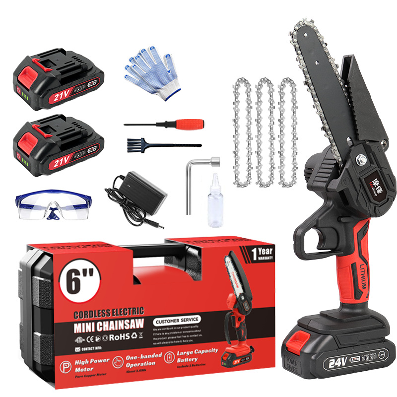 插电式电锯家用小型锯树木工专用户外园林修枝手持无线锂电锯跨境