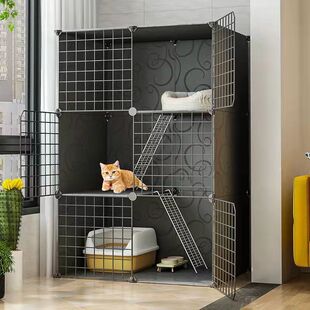 Cat Cage Household Indoor Non-toilet Integrated Kitten Small Two-layer Super Large Free Space Cat Empty Cage
