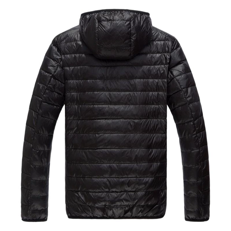 Оптовая продажа: Новая осенне-зимняя легкая мужская куртка-пуховик из хлопка, приталенная, больших размеров, с капюшоном
