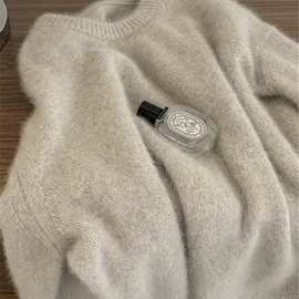 浣熊绒软糯套头毛衣女冬季感慵懒宽松马海毛针织打底内搭上衣