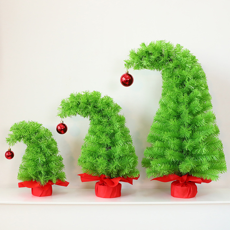 Shengyuan nuevo árbol de Navidad verde fruto inclinado árbol de cuello inclinado guirnaldas de Navidad caña decoración de Navidad