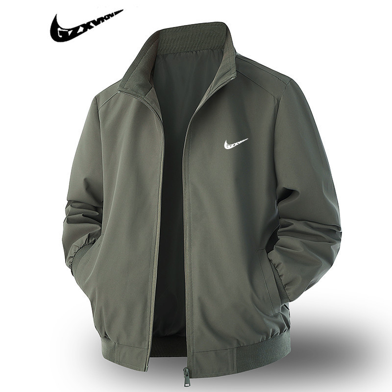 2025 Autumn New Men's Casual Jacket Outdoor Windproof Waterproof Jacket Men's Solid Color Stand Collar Jacket