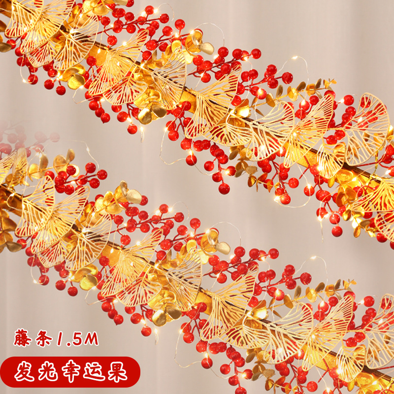 2024 decoración de Año Nuevo Festival de Primavera ambiente fu carácter colgante ratán Año Nuevo puerta colgante escalera barandilla diseño suministros