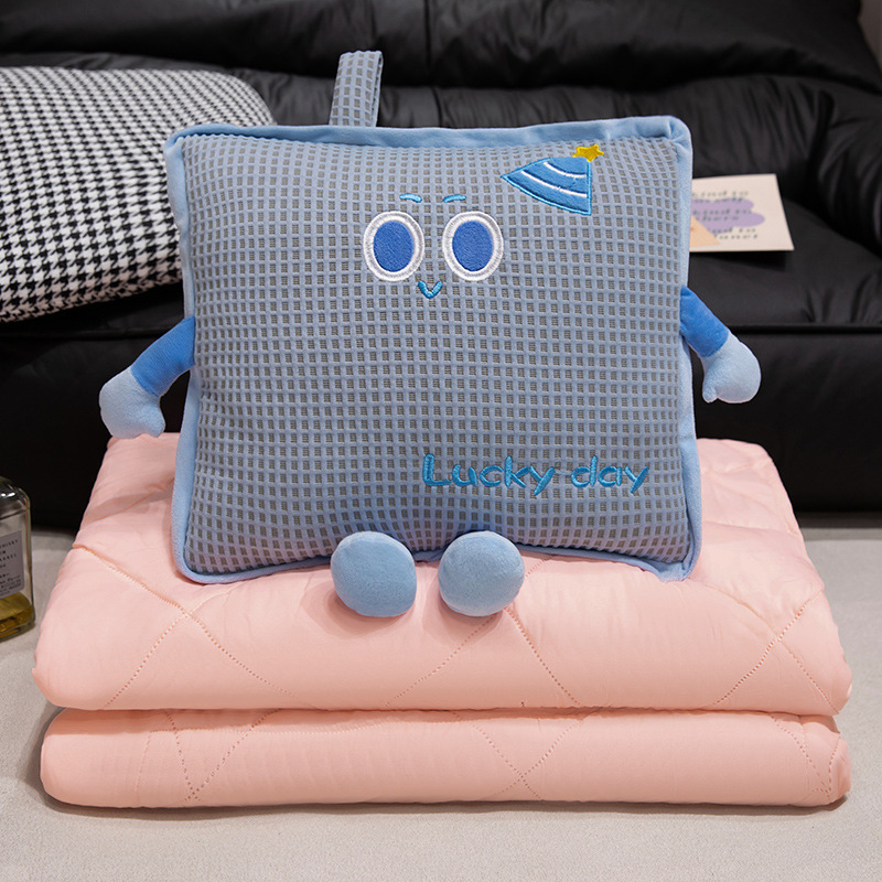 Nuevo Waffle Bean Bean colcha multifuncional almohada 2 - en - 1 aire acondicionado plegable almohada de siesta de oficina image 4