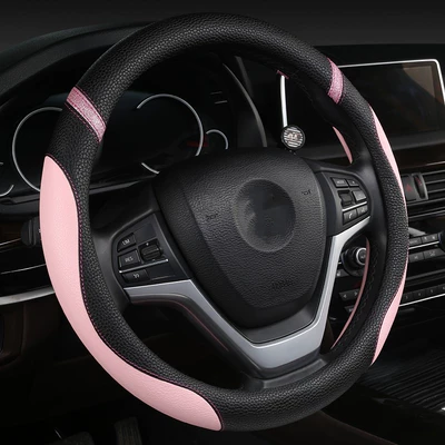 Cover, Steering wheel cover - o-type-black-and-pink-38cm