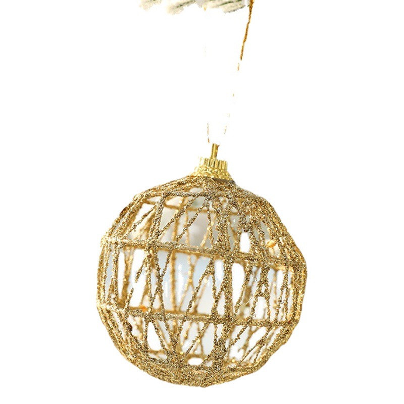 Hong Kong Heng Navidad decoraciones de oro BOLA DE Navidad bola de hierro paquete de seis bolas de Navidad árbol de Navidad conjunto colgante