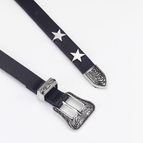 Individual Design Star Accessory Belt for Women, New Style, Versatile, Retro Denim Belt with Punk Style Decoration for Women
