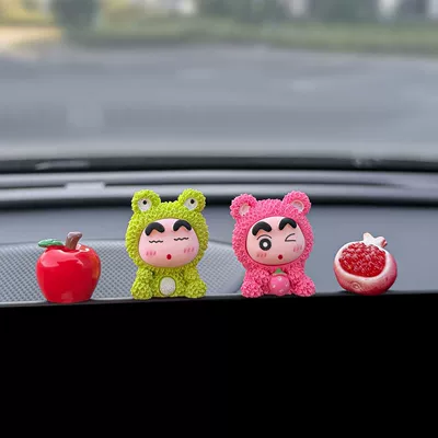 Car ornaments Shin-Chan Car Interior Decoration - 4-piece-set-frog-shin-chan-strawberry-shin-chan-apple-pomegranate