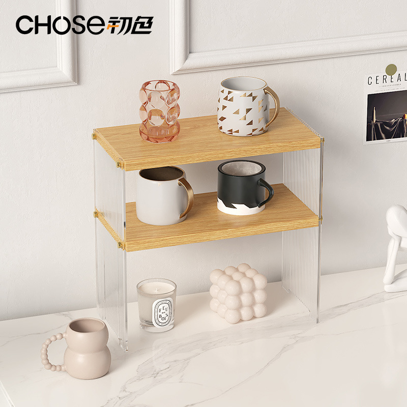 Nuevo portavasos acrílico, escritorio de oficina, taza portátil multiusos, soporte de almacenamiento de toallas de papel, múltiples capas, fácil de limpiar