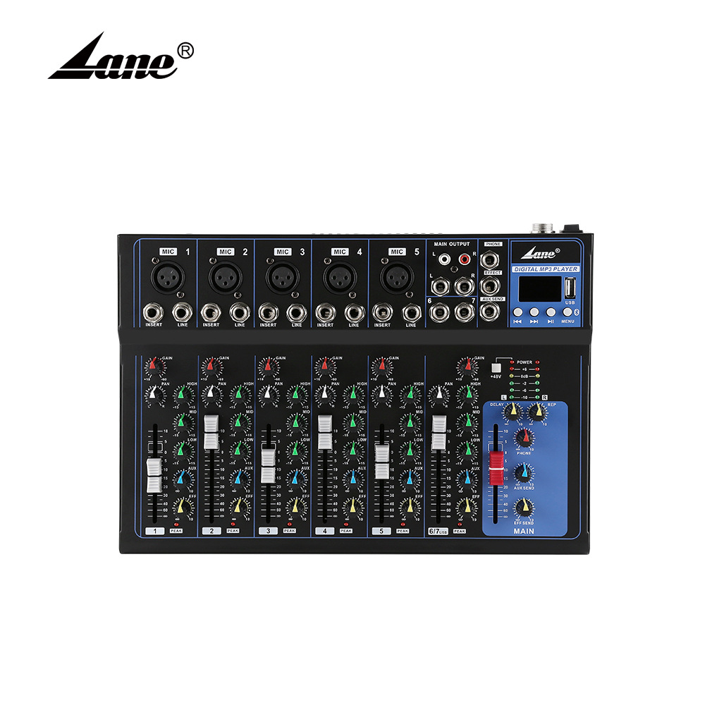 lane莱茵F7—MB调音台 6路带混响USB舞台演出K歌调音台