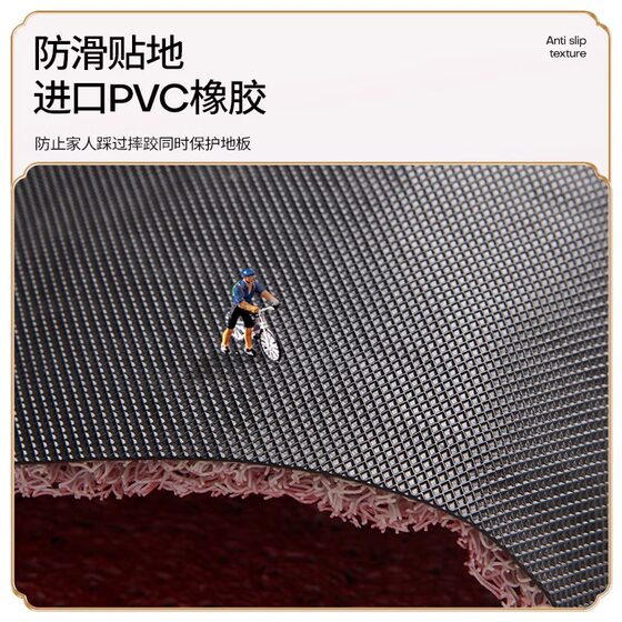 Floor Mat Entrance Door Mat Entrance and Entrance Safe Red Rubbing Soil Entrance Silk Ring PVC Foot Mat Entrance Entrance Door Anti-slip Mat