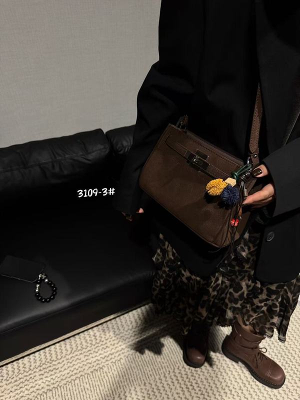 高级感磨砂真皮凯莉包包女2025秋冬新款时尚百搭外贸单肩斜挎小包|undefined