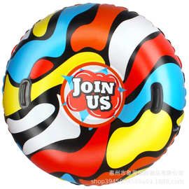 户外运动单人滑雪圈滑雪板冬季雪地玩具滑雪圈PVC加厚耐寒滑雪车