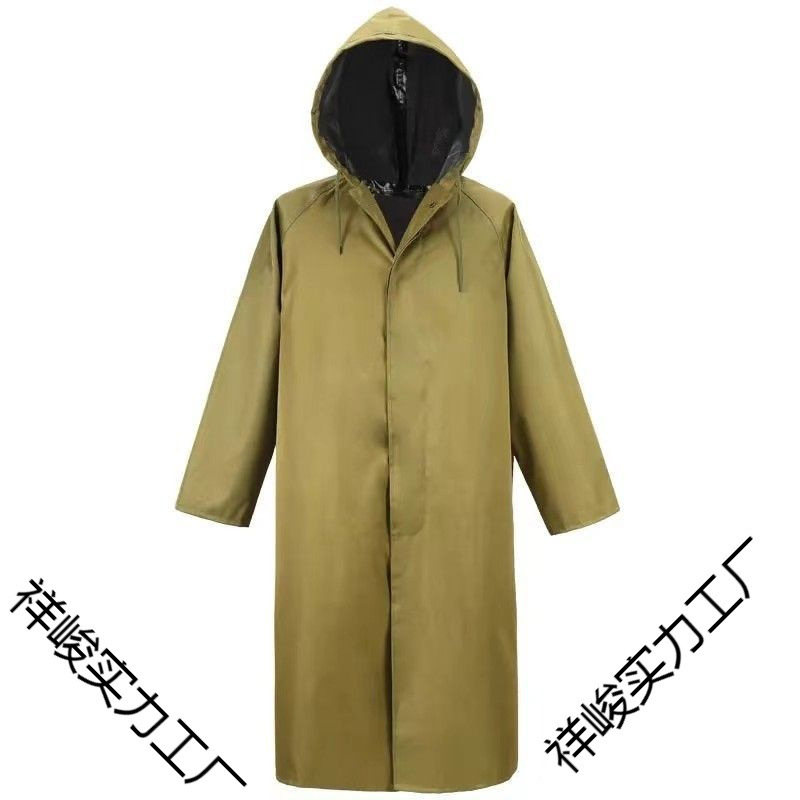 Extra Thick Old-Fashioned Oxford Cloth Long Construction Worker Fat Man Plus Fat Plus Length Raincoat Waterproof Rainproof Heavy Rain