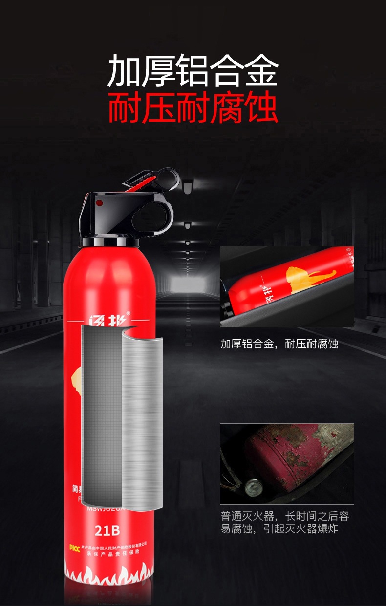 Car-Mounted Fire Extinguisher, Water-Based for Vehicles, Small Portable Fire Extinguisher for Private Cars, Household Cars, Sedans, Wholesale Fire Fighting Equipment