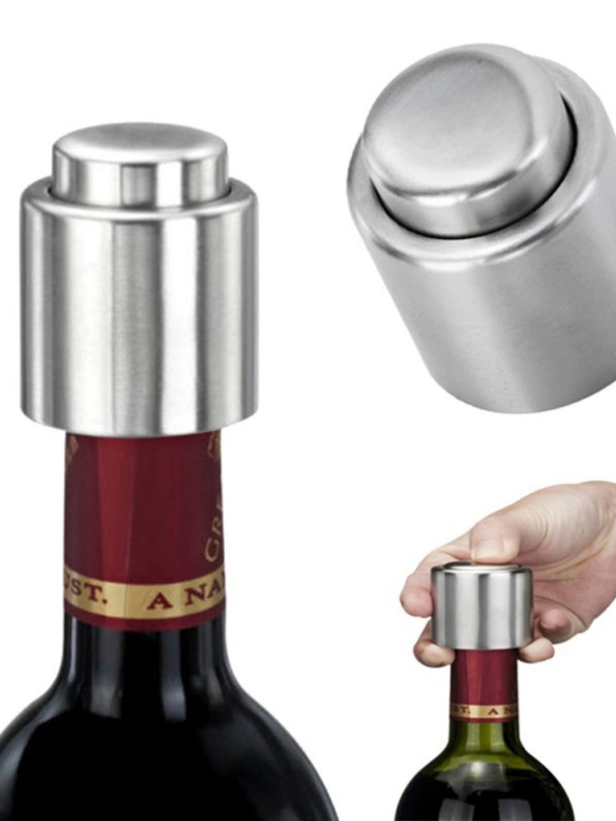 Пробка для вина из нержавеющей стали, пробка для вина нажимного типа, пробка для бутылки вина, пробка для вина