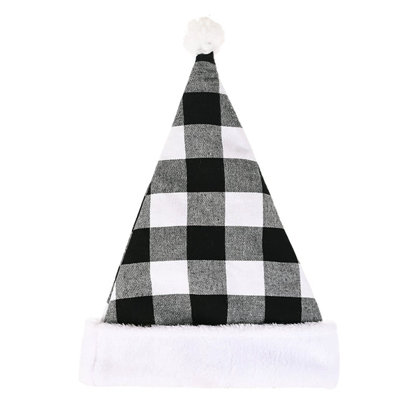 Thin black and white plaid cap