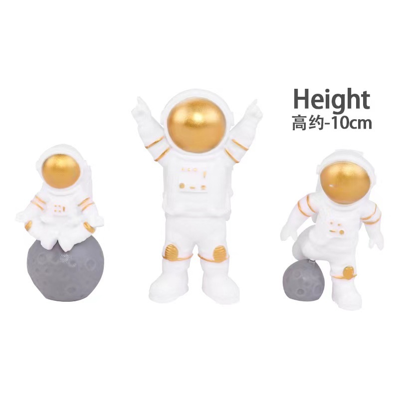 宇航员蛋糕装饰太空航空员月球灯摆件儿童男孩生日烘焙装扮插件|undefined