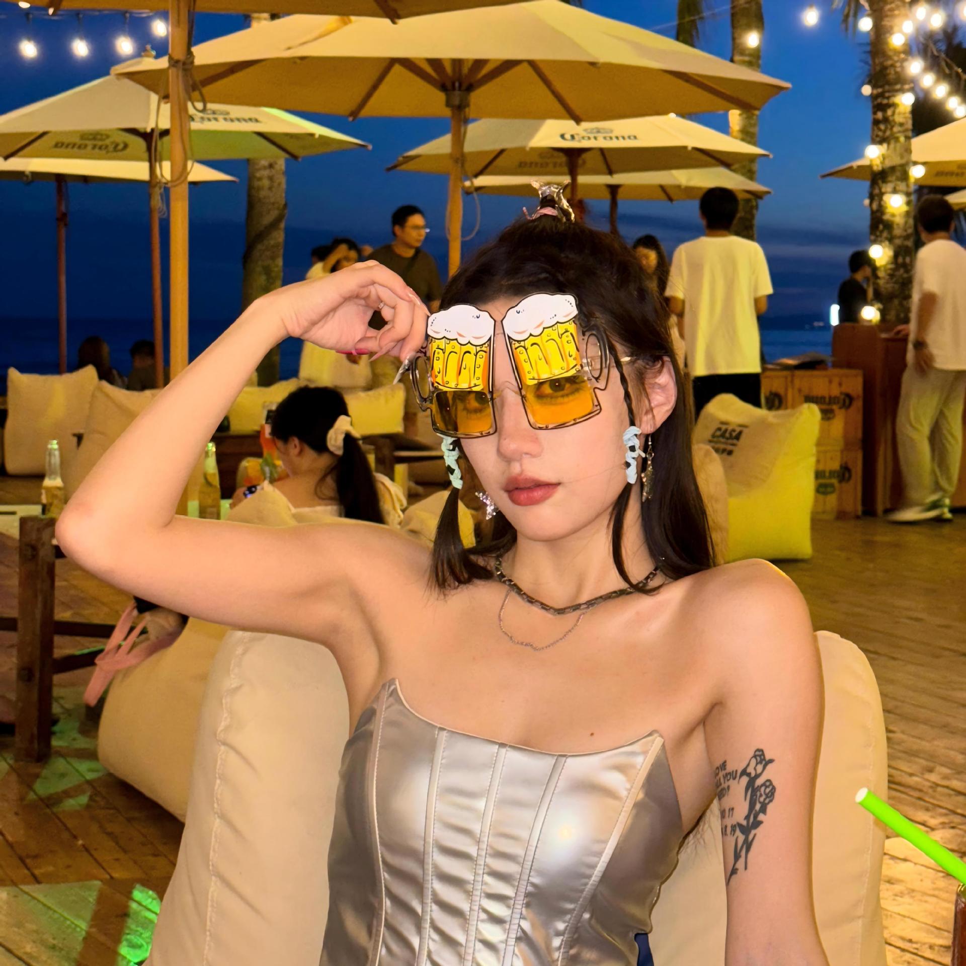 Gafas de Fiesta con Temática Hawaiana, ABS, Divertido, Decorativo, para Fiestas en la Playa y Festivales de Música
