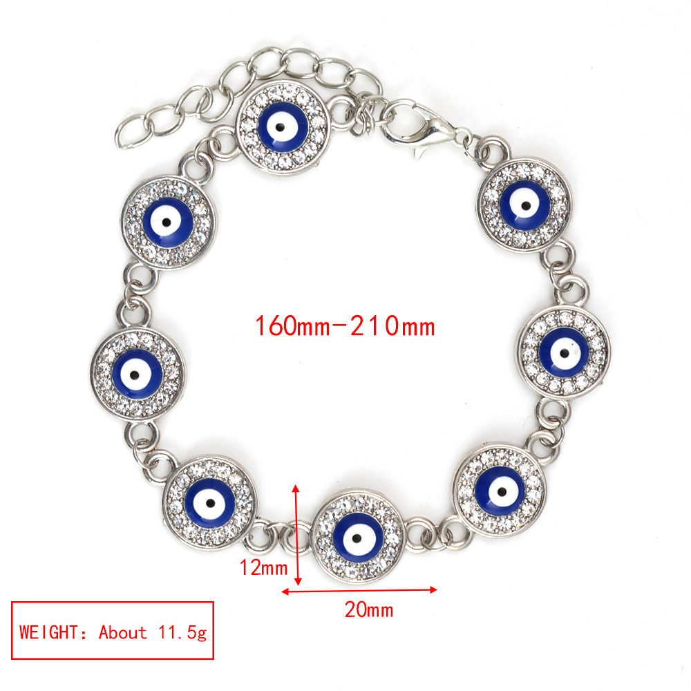 10g Weight Bracelets Classification Alloy Chain Material 1 Piece Quantity Holiday, Daily Occasion Alloy, glass Material Devil's Eye Pattern Women's Gender Patchwork Design Simple Style Style Simple Style Devil's Eye Alloy Glass Wholesale Bracelets 8