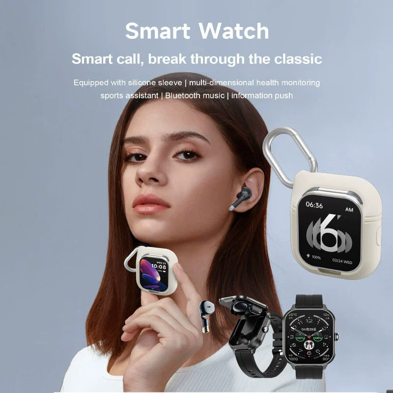Браслет Pro, универсальные наушники, часы, D8, 2 в 1, Bluetooth