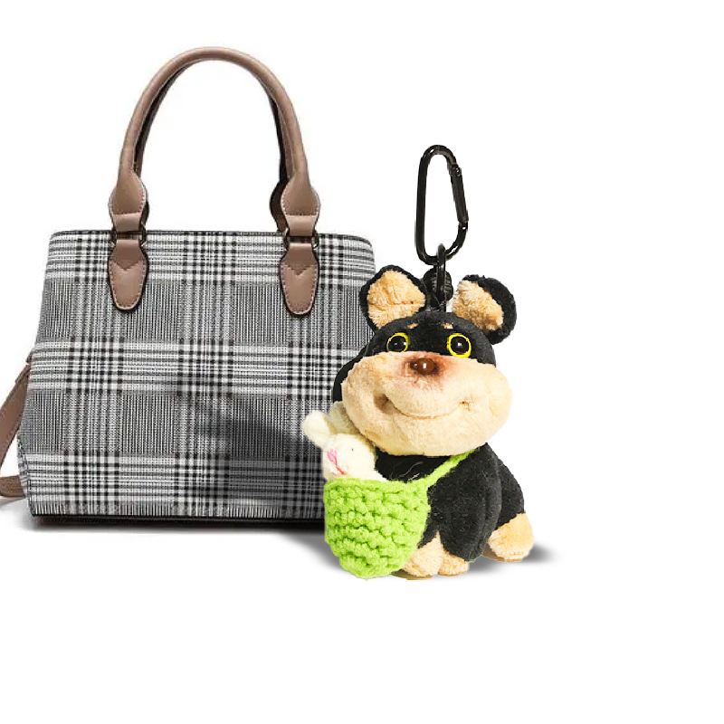 Bolsa de perrito de abeja colgante de coche muñeca de peluche lindo llavero joyería niña pareja regalo