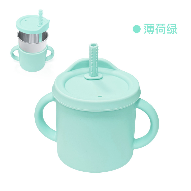 Amazon tazas de paja para niños tazas de bebés de acero inoxidable 3 - en - 1 tazas de agua para bebés tazas de paja tazas de bocadillos
