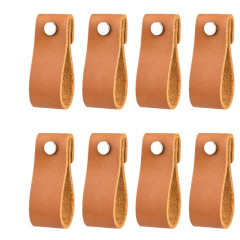Nordic style ins leather cabinet handle leather suitcase leather drawer handle children's partition PU leather strip handle