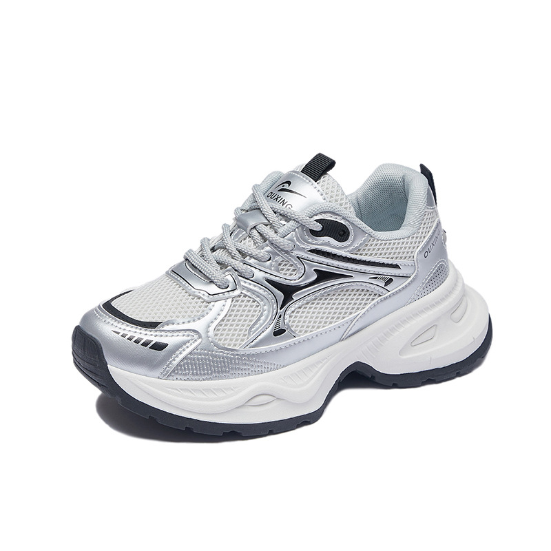 Zapatillas de Plataforma para Mujer Q6002 de PU, Malla y Caucho Con Elevación para Uso Diario image 5