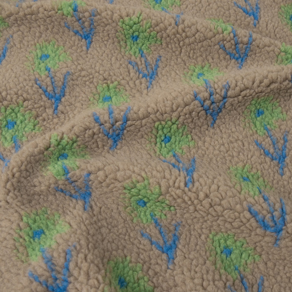Áo nỉ lông cừu dệt jacquard nữ dáng rộng cổ cao nửa khóa kéo tay dài — Tím, màu xanh lá cây chi tiết 14