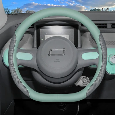Ultra-Thin Four-Season Handlebar Cover — Steering wheel cover - camellia-greenblack-set-style-ultra-thin-model-default