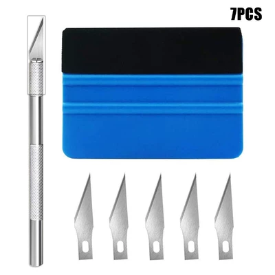 Coolness Car Color Change Film Tool Set: Suede Scraper, Car Body Color Change Film Transparent Film Scraper 3-Piece Set