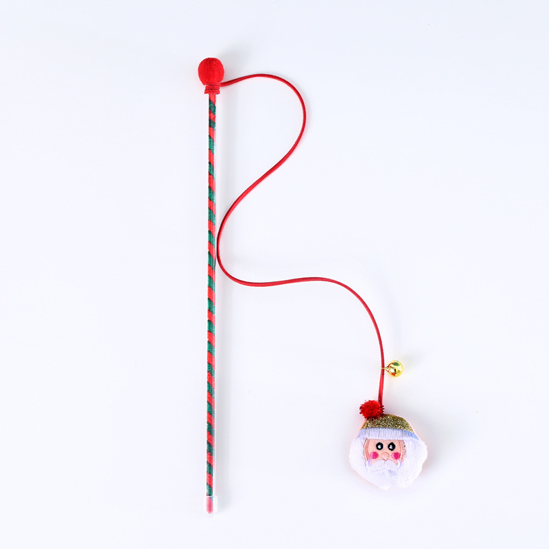 Gato mascota interactivo árbol de Navidad ancianos caramelo muñeco de nieve divertido gato palo campana felpa tela Comercio Exterior Juguetes de entrenamiento