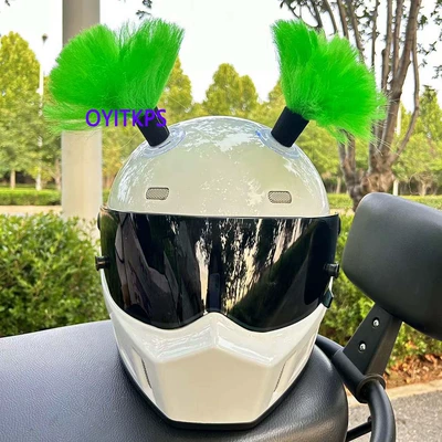 Dəbilqə (Kaska) aksesuarları Head, Motorcycle Electric Vehicle Braids, Summer - a-pair-of-emerald-green