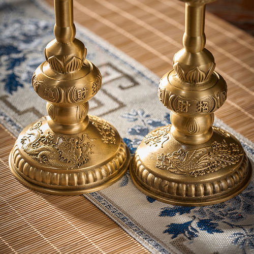 Chinese candlesticks, candlesticks, brass ornaments, wholesale handicrafts, copper products, large copperware