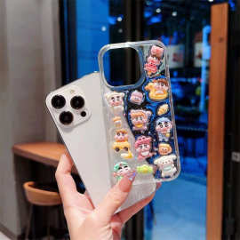 新款立体卡通公仔iPhone17手机壳适用苹果14透明16Promax保护套15