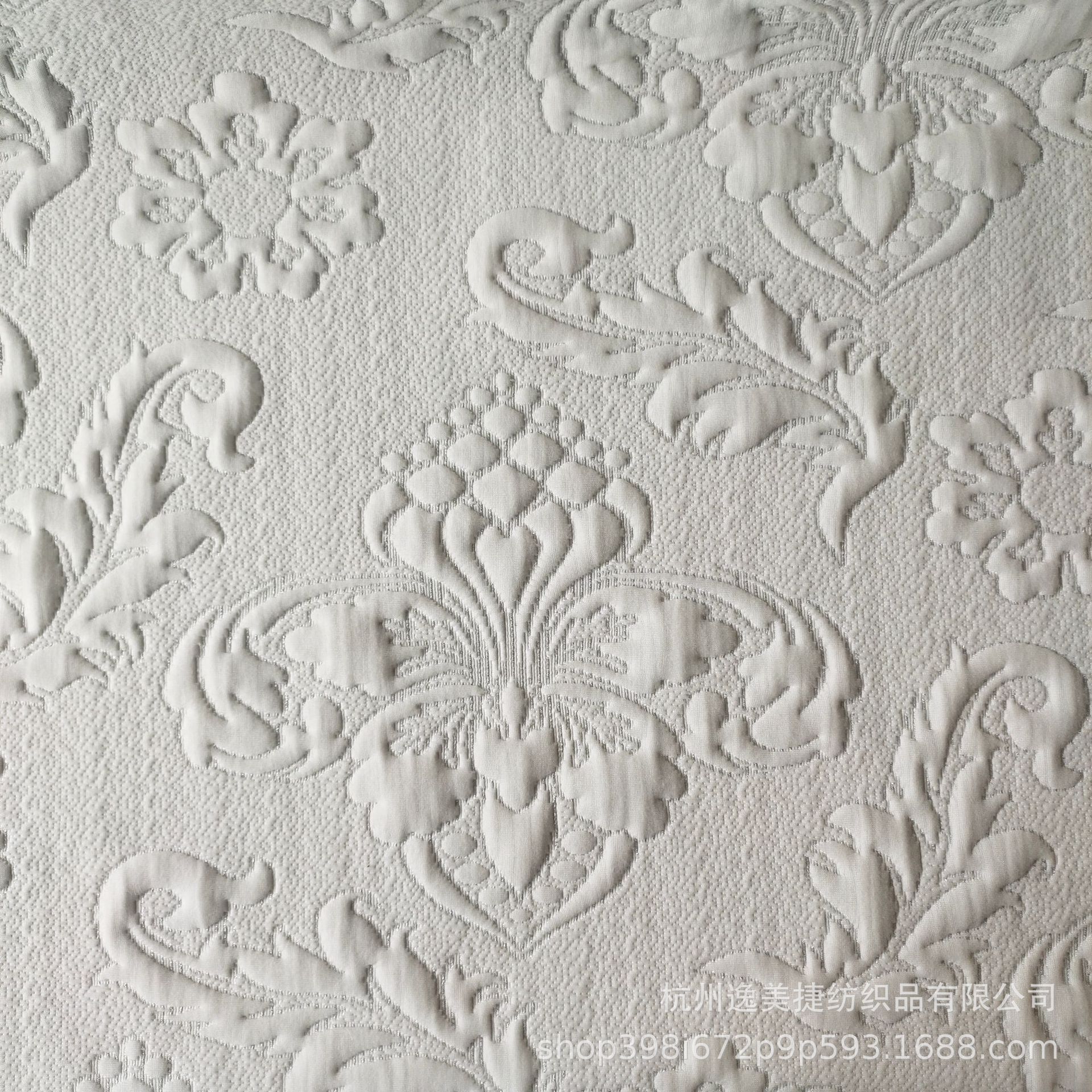 新爆款大花型空气层3d立体针织提花面料家居酒店民宿床垫套面料