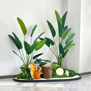 Simulation Traveler Banana Bonsai Ornaments Decoration Living Room Home Floor Bonsai Plant Bonsai Decoration Green Plant suit