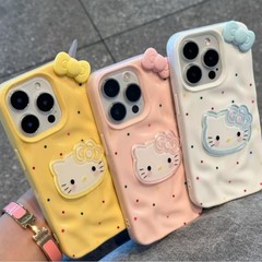 隕石柄ゼリーカラー KT 猫チェーン Apple 16 携帯電話ケース 15pro 新しい 14 女性 13 ソフト 12/11 に適しています