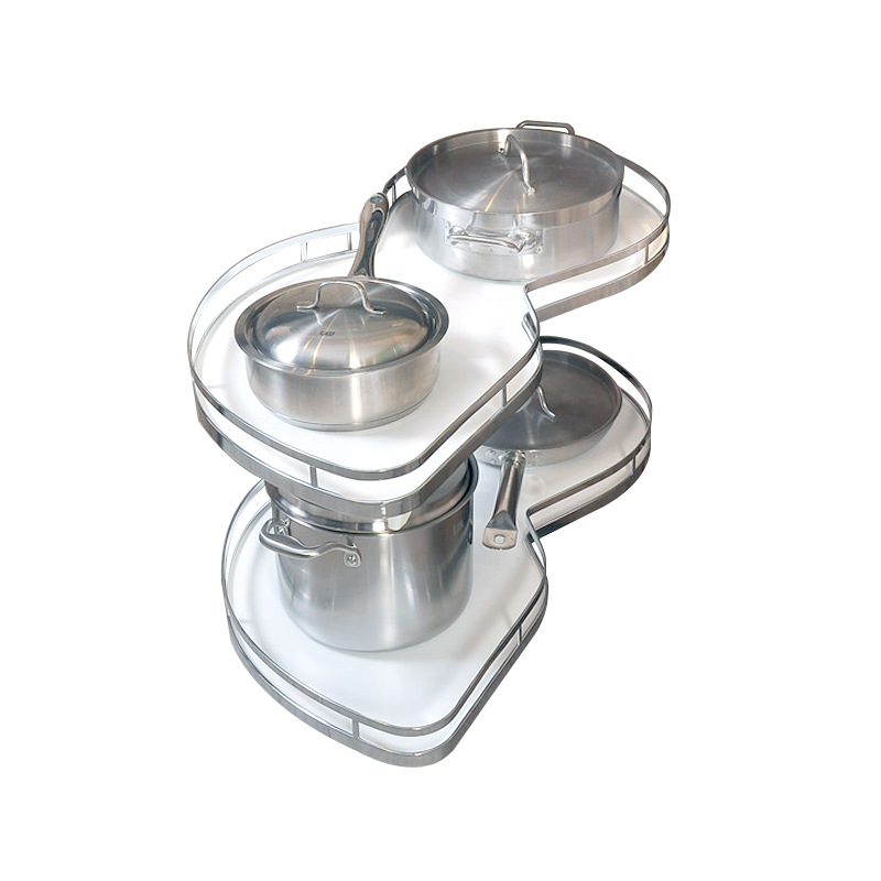 Internet celebridad platillo volador esquina cesto cocina gabinete de doble capa de almacenamiento de gran capacidad de almacenamiento Frisbee cesta multifuncional en stock