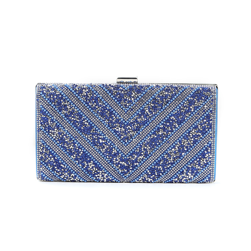Large capacity diamond studded women's evening bag simple and fashionable rhinestone hand held evening bag_voghion.com