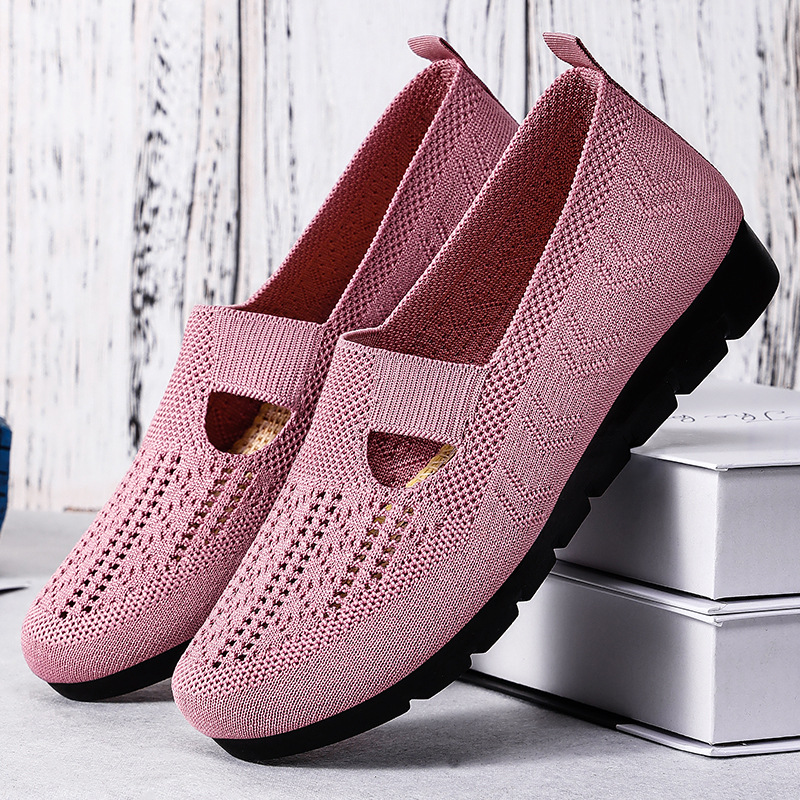 Zuecos Transpirables de Primavera para Mujer, Zapatos Casuales Sin Cordones, Cómodos, de Suela Blanda, Zapatos para Mamá, Dropshipping Transfronterizo, Zapatos de Mujer de Talla Grande